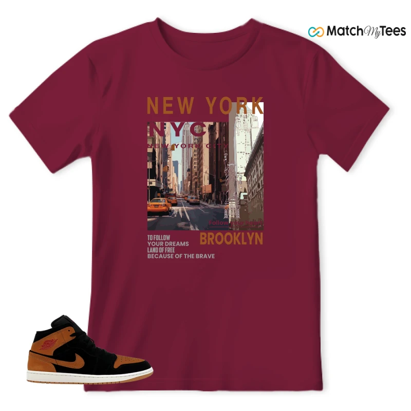 NIKE AIR JORDAN 1 MID BLACK FLAX SNEAKER Matching Tees t-shirt
