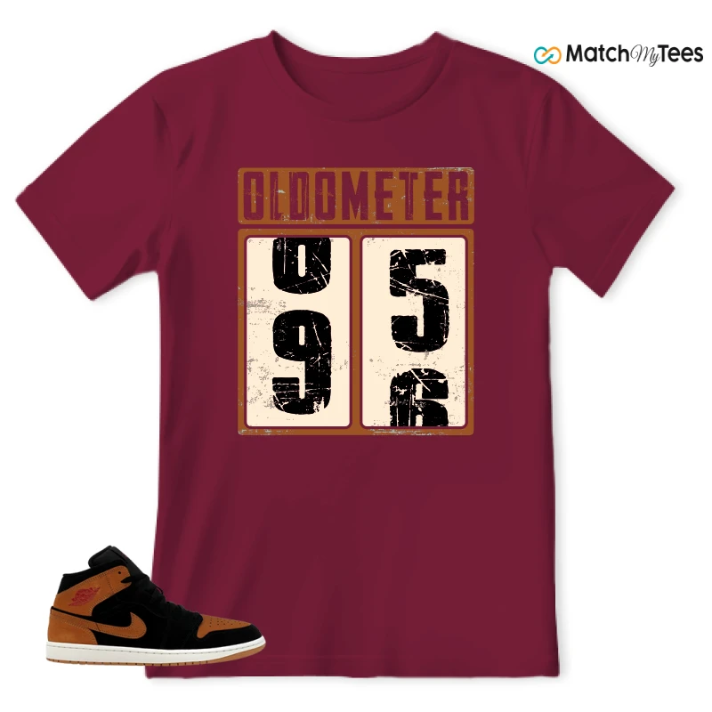 NIKE AIR JORDAN 1 MID BLACK FLAX SNEAKER Matching Tees t-shirt