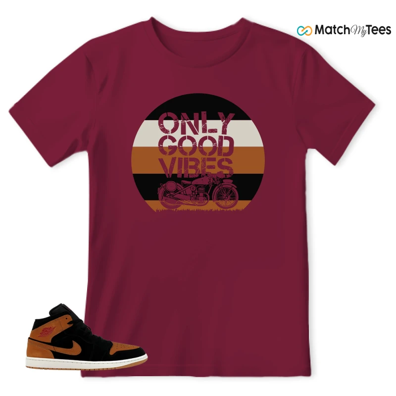 NIKE AIR JORDAN 1 MID BLACK FLAX SNEAKER Matching Tees t-shirt