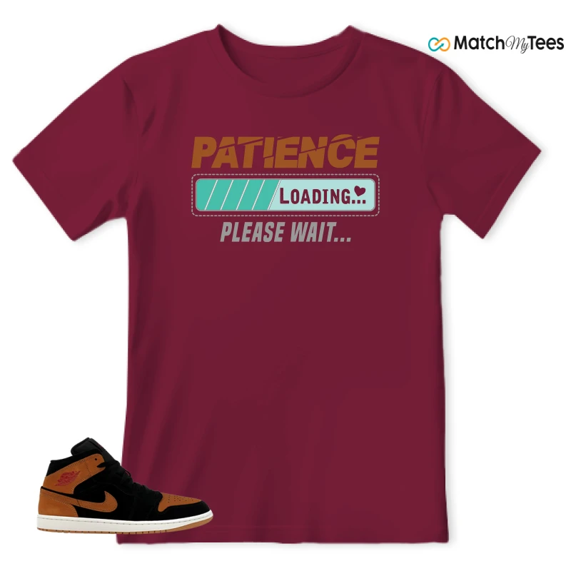 NIKE AIR JORDAN 1 MID BLACK FLAX SNEAKER Matching Tees t-shirt