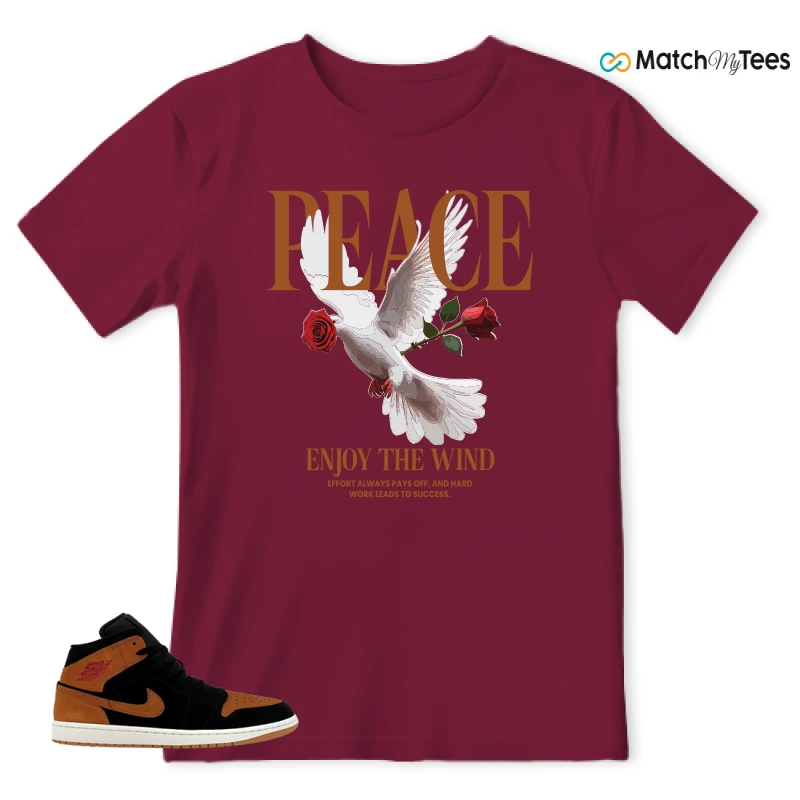 NIKE AIR JORDAN 1 MID BLACK FLAX SNEAKER Matching Tees t-shirt