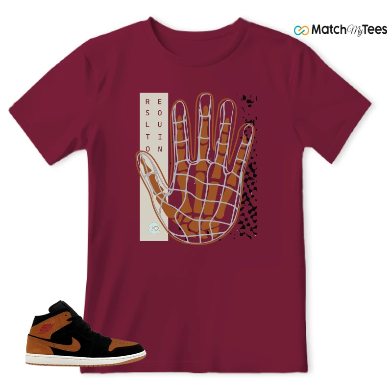 NIKE AIR JORDAN 1 MID BLACK FLAX SNEAKER Matching Tees t-shirt