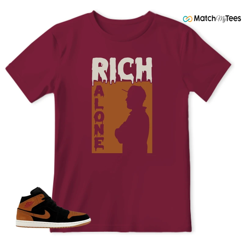 NIKE AIR JORDAN 1 MID BLACK FLAX SNEAKER Matching Tees t-shirt