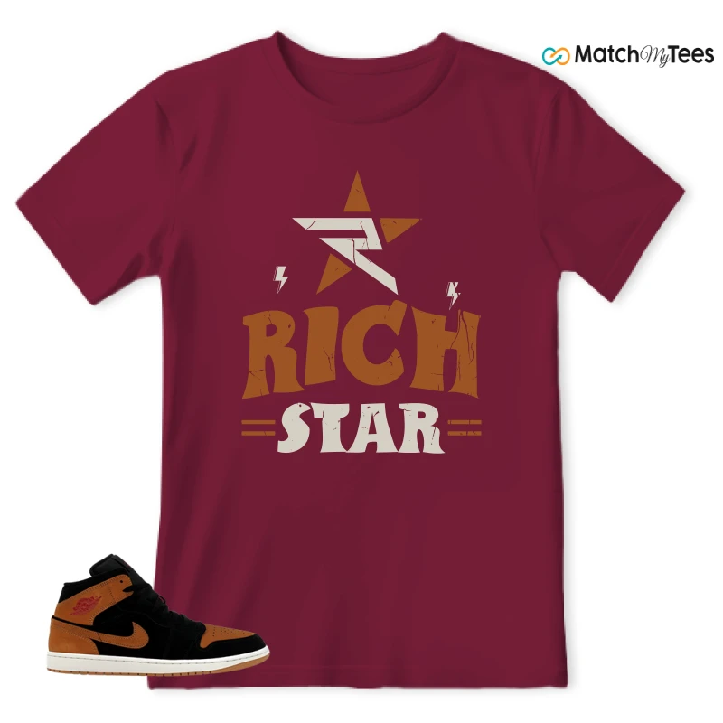 NIKE AIR JORDAN 1 MID BLACK FLAX SNEAKER Matching Tees t-shirt