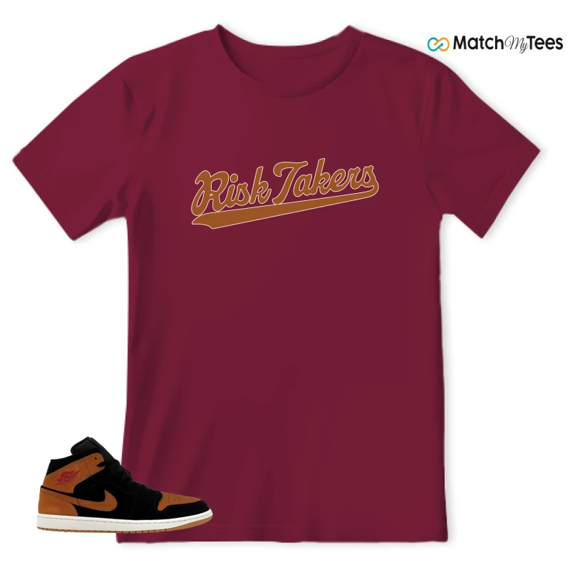 NIKE AIR JORDAN 1 MID BLACK FLAX SNEAKER Matching Tees t-shirt