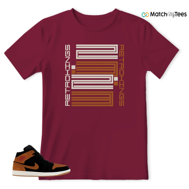 NIKE AIR JORDAN 1 MID BLACK FLAX SNEAKER Matching Tees t-shirt