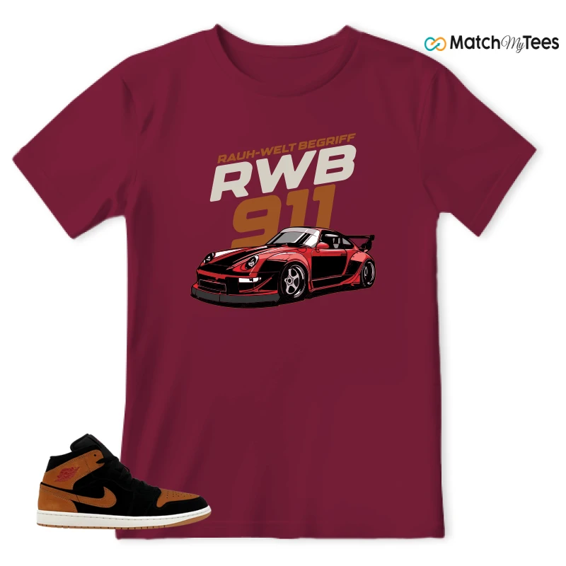 NIKE AIR JORDAN 1 MID BLACK FLAX SNEAKER Matching Tees t-shirt