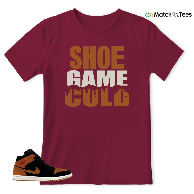 NIKE AIR JORDAN 1 MID BLACK FLAX SNEAKER Matching Tees t-shirt