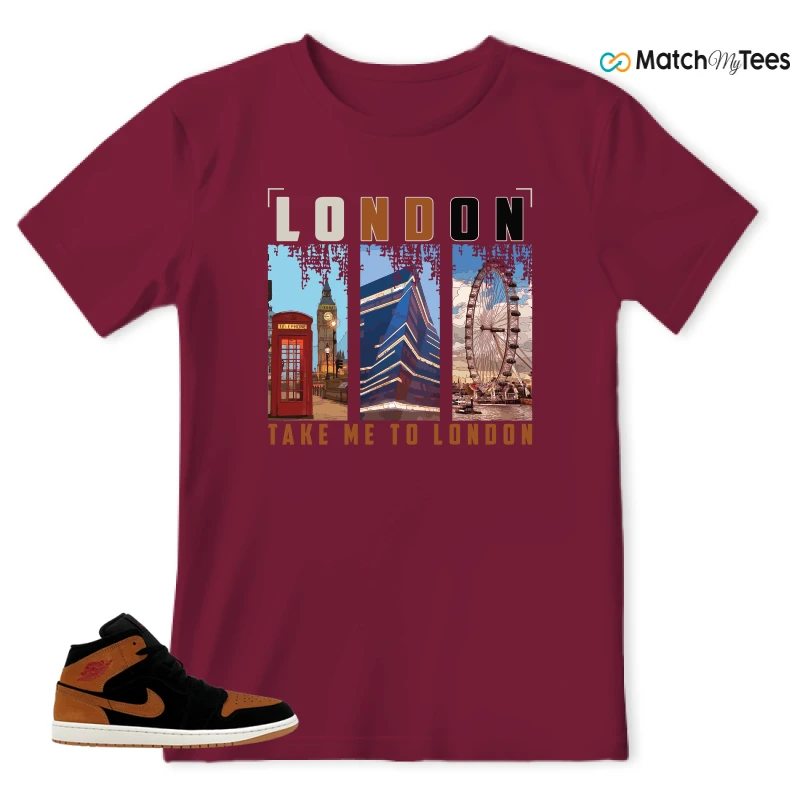 NIKE AIR JORDAN 1 MID BLACK FLAX SNEAKER Matching Tees t-shirt