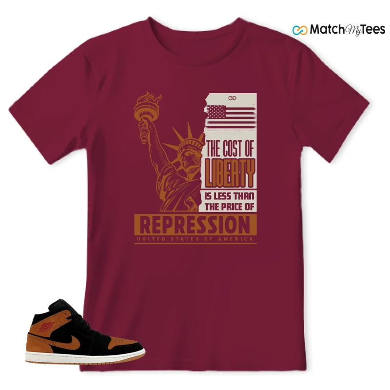 NIKE AIR JORDAN 1 MID BLACK FLAX SNEAKER Matching Tees t-shirt