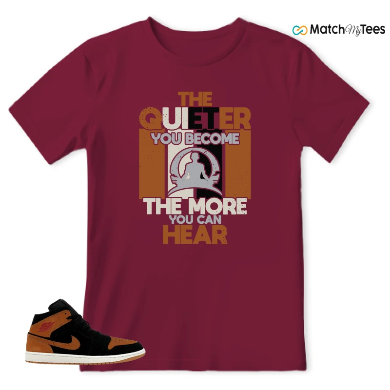 NIKE AIR JORDAN 1 MID BLACK FLAX SNEAKER Matching Tees t-shirt