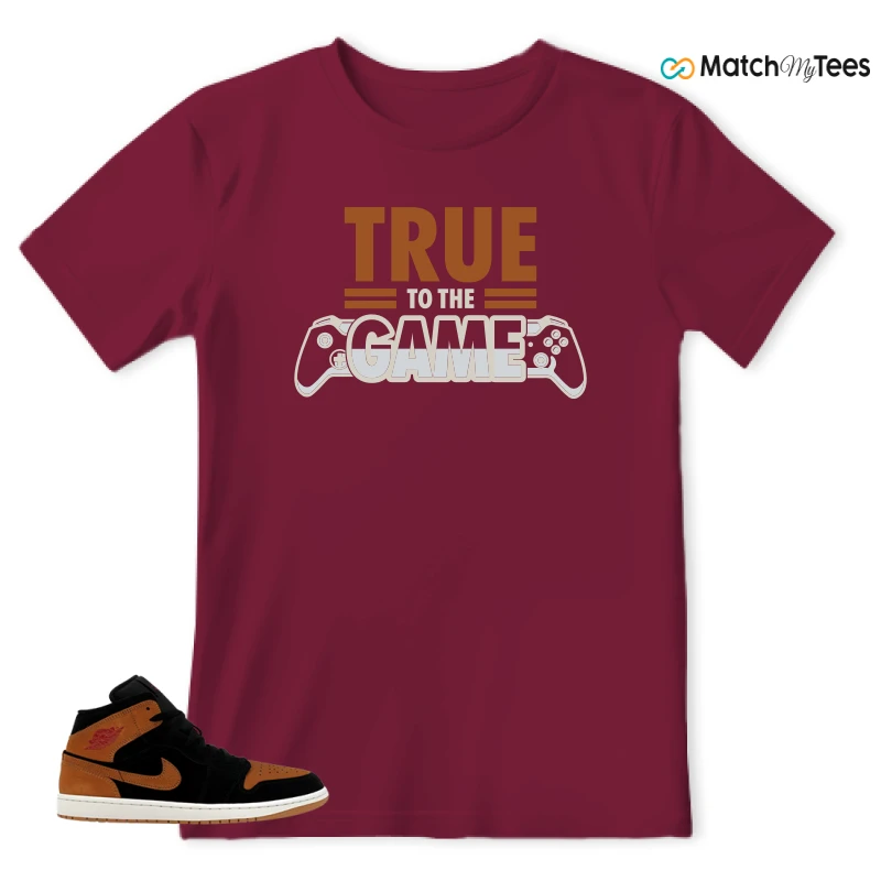 NIKE AIR JORDAN 1 MID BLACK FLAX SNEAKER Matching Tees t-shirt