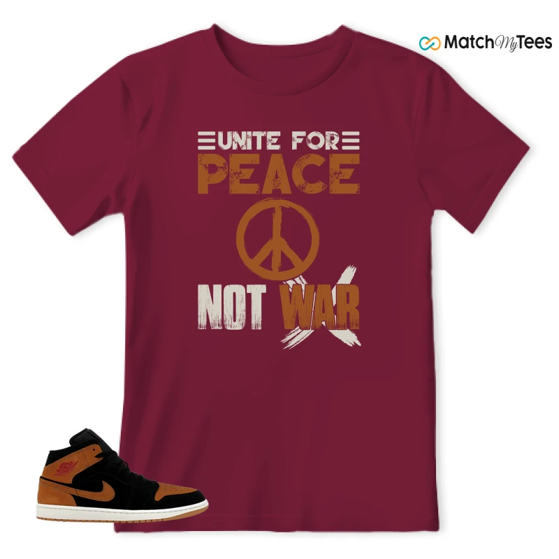 NIKE AIR JORDAN 1 MID BLACK FLAX SNEAKER Matching Tees t-shirt