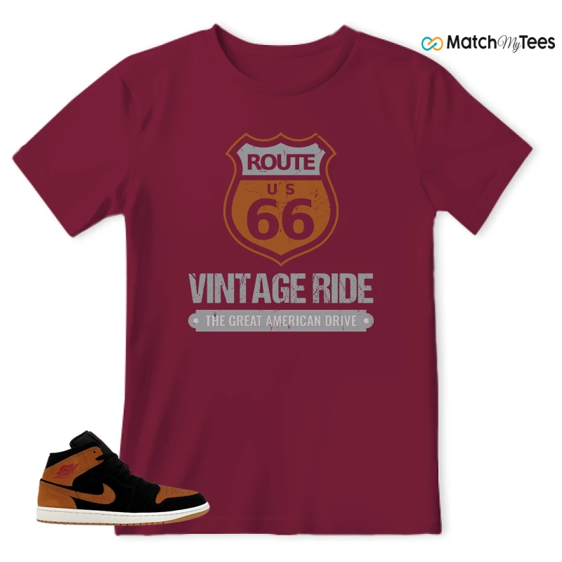 NIKE AIR JORDAN 1 MID BLACK FLAX SNEAKER Matching Tees t-shirt