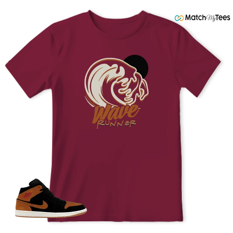 NIKE AIR JORDAN 1 MID BLACK FLAX SNEAKER Matching Tees t-shirt