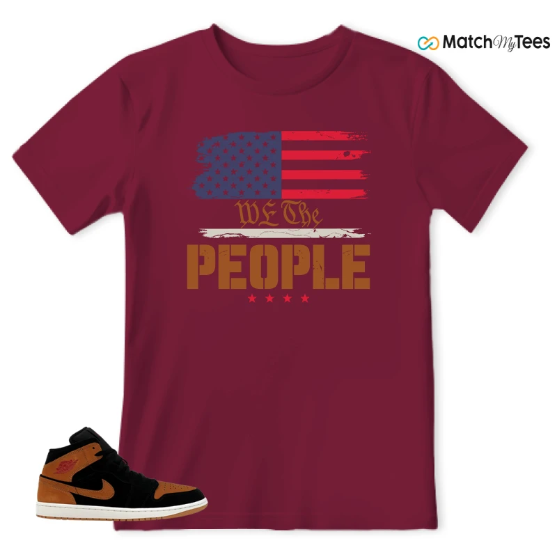 NIKE AIR JORDAN 1 MID BLACK FLAX SNEAKER Matching Tees t-shirt