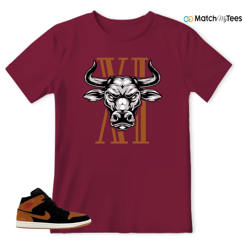NIKE AIR JORDAN 1 MID BLACK FLAX SNEAKER Matching Tees t-shirt