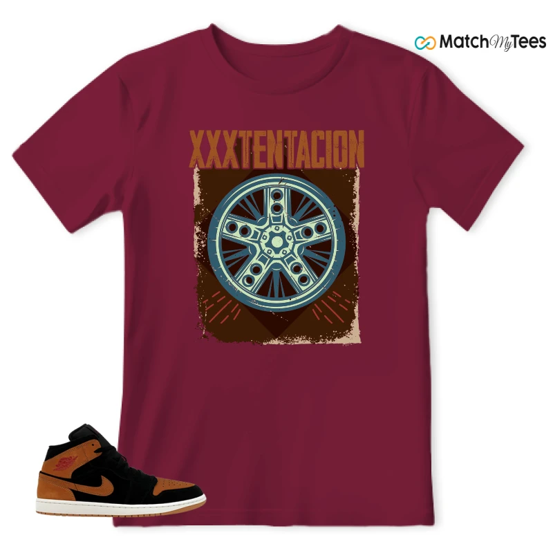 NIKE AIR JORDAN 1 MID BLACK FLAX SNEAKER Matching Tees t-shirt
