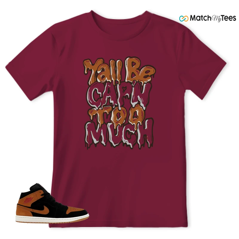 NIKE AIR JORDAN 1 MID BLACK FLAX SNEAKER Matching Tees t-shirt