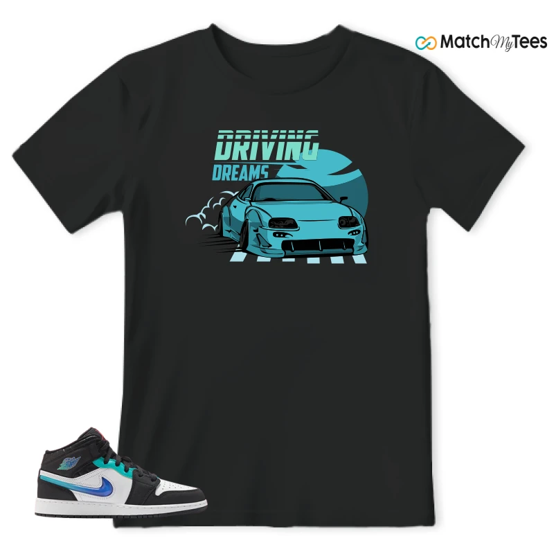 NIKE AIR JORDAN 1 MID RACING SNEAKER Matching Tees t-shirt