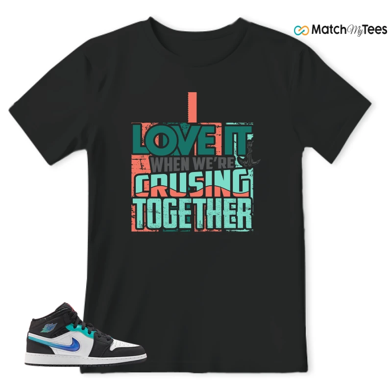 NIKE AIR JORDAN 1 MID RACING SNEAKER Matching Tees t-shirt