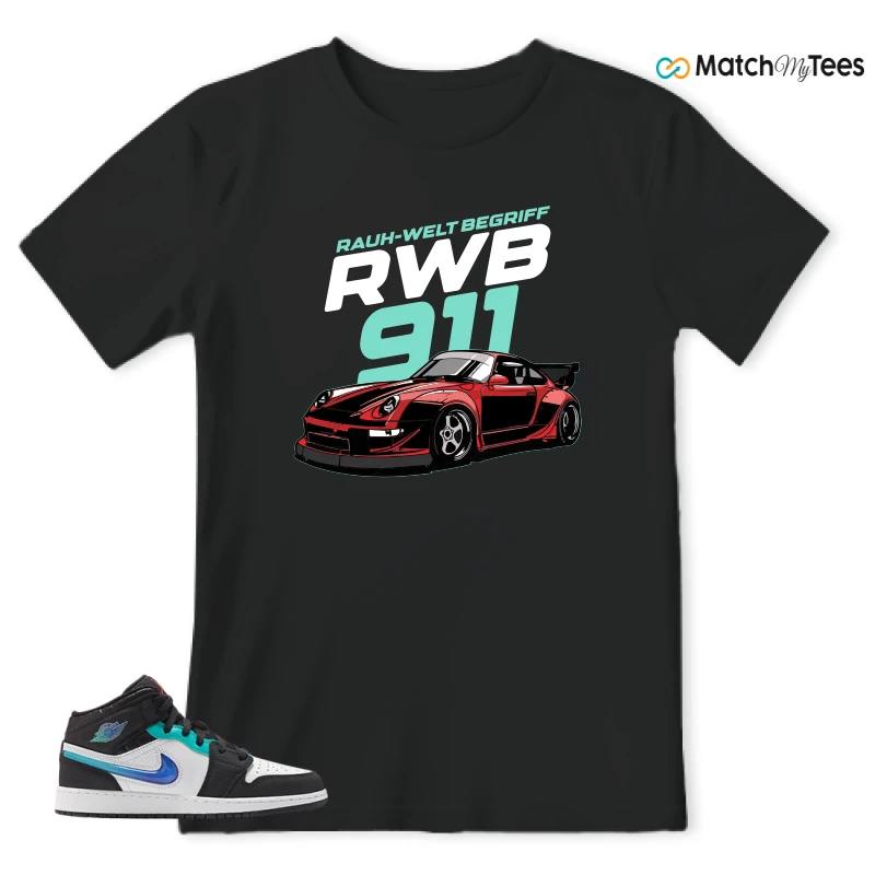 NIKE AIR JORDAN 1 MID RACING SNEAKER Matching Tees t-shirt