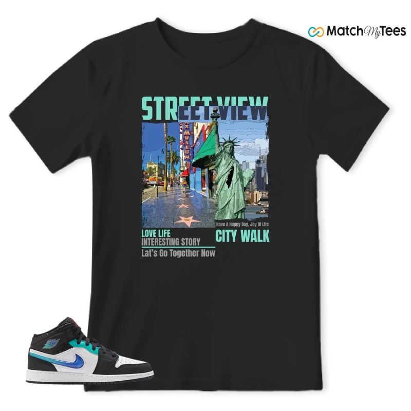 NIKE AIR JORDAN 1 MID RACING SNEAKER Matching Tees t-shirt