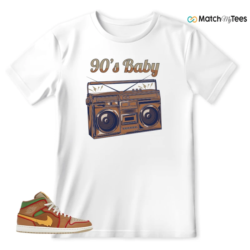 NIKE AIR JORDAN 1 MID SE CHEESEBURGER SNEAKER Matching Tees t-shirt