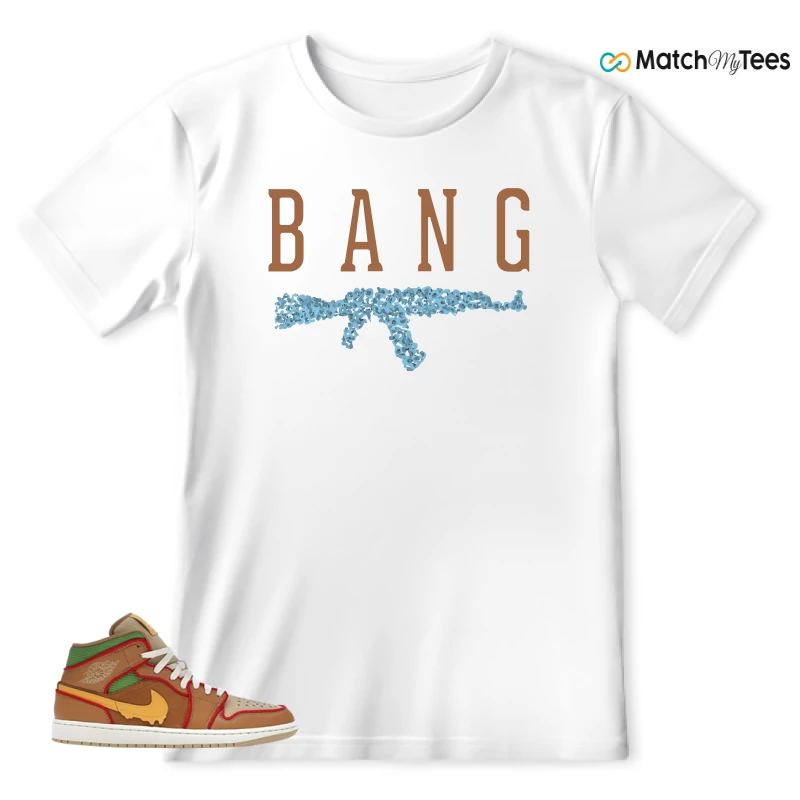 NIKE AIR JORDAN 1 MID SE CHEESEBURGER SNEAKER Matching Tees t-shirt