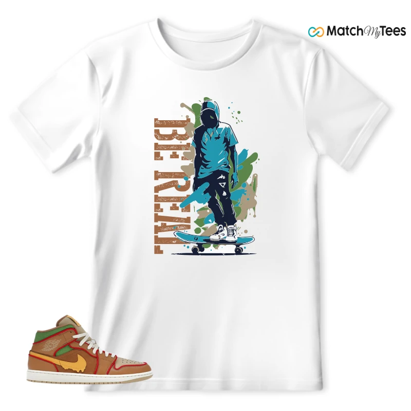 NIKE AIR JORDAN 1 MID SE CHEESEBURGER SNEAKER Matching Tees t-shirt