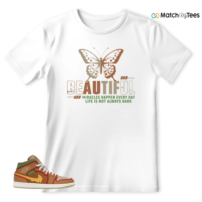 NIKE AIR JORDAN 1 MID SE CHEESEBURGER SNEAKER Matching Tees t-shirt
