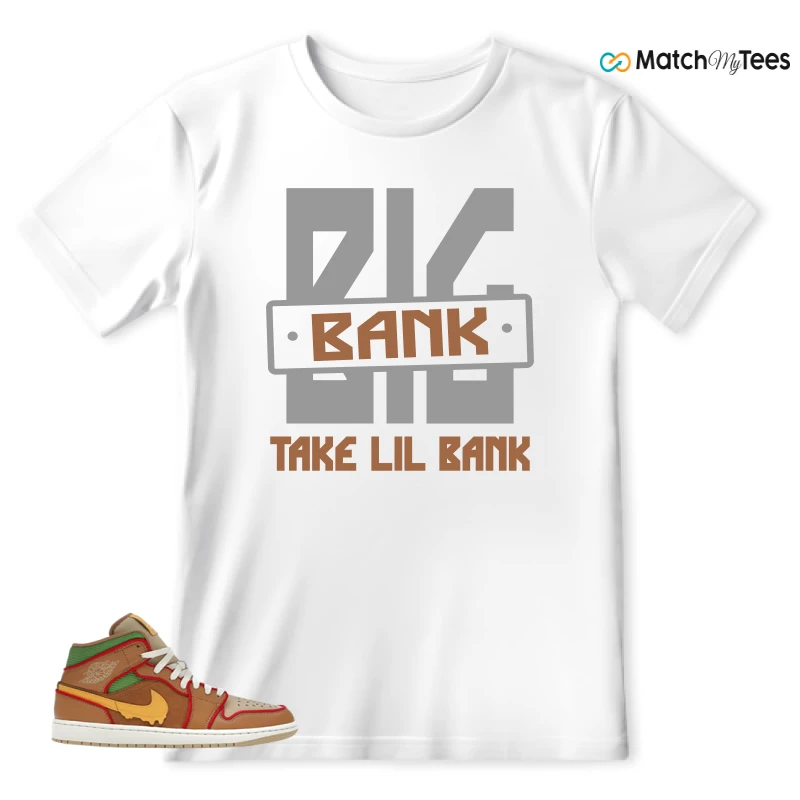 NIKE AIR JORDAN 1 MID SE CHEESEBURGER SNEAKER Matching Tees t-shirt