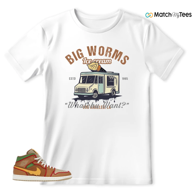 NIKE AIR JORDAN 1 MID SE CHEESEBURGER SNEAKER Matching Tees t-shirt