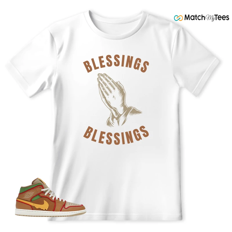 NIKE AIR JORDAN 1 MID SE CHEESEBURGER SNEAKER Matching Tees t-shirt