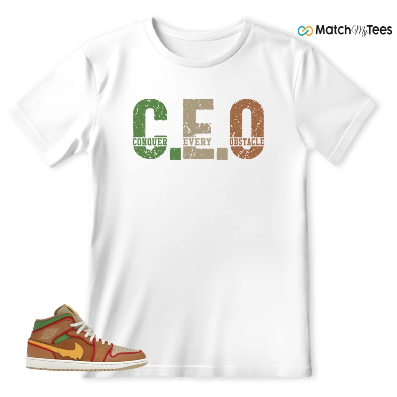 NIKE AIR JORDAN 1 MID SE CHEESEBURGER SNEAKER Matching Tees t-shirt