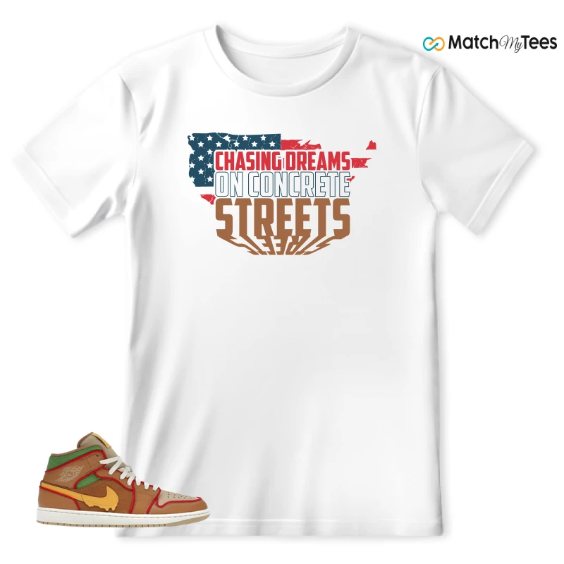NIKE AIR JORDAN 1 MID SE CHEESEBURGER SNEAKER Matching Tees t-shirt