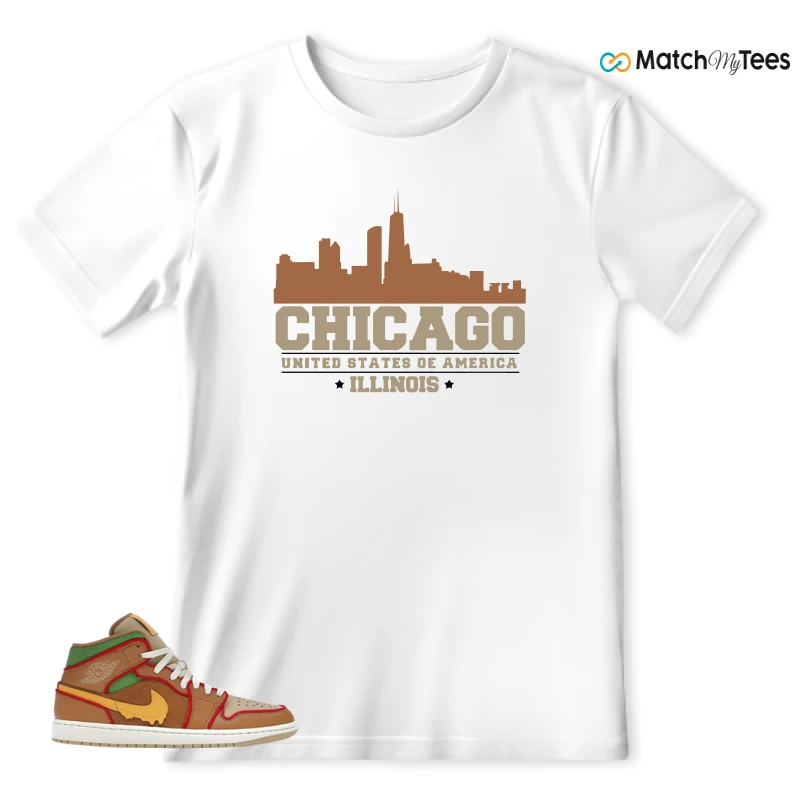 NIKE AIR JORDAN 1 MID SE CHEESEBURGER SNEAKER Matching Tees t-shirt