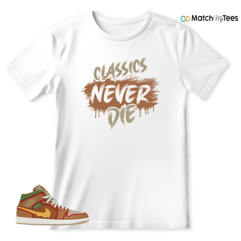 NIKE AIR JORDAN 1 MID SE CHEESEBURGER SNEAKER Matching Tees t-shirt