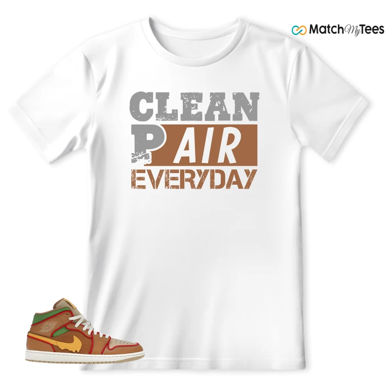 NIKE AIR JORDAN 1 MID SE CHEESEBURGER SNEAKER Matching Tees t-shirt
