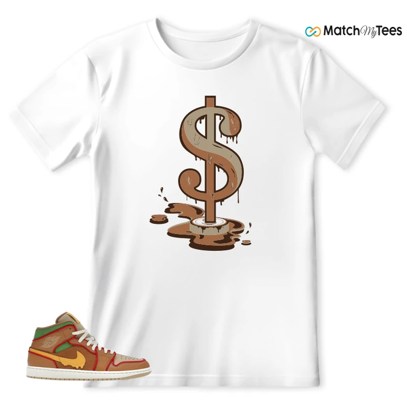 NIKE AIR JORDAN 1 MID SE CHEESEBURGER SNEAKER Matching Tees t-shirt