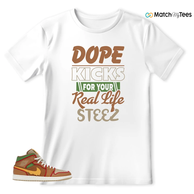 NIKE AIR JORDAN 1 MID SE CHEESEBURGER SNEAKER Matching Tees t-shirt