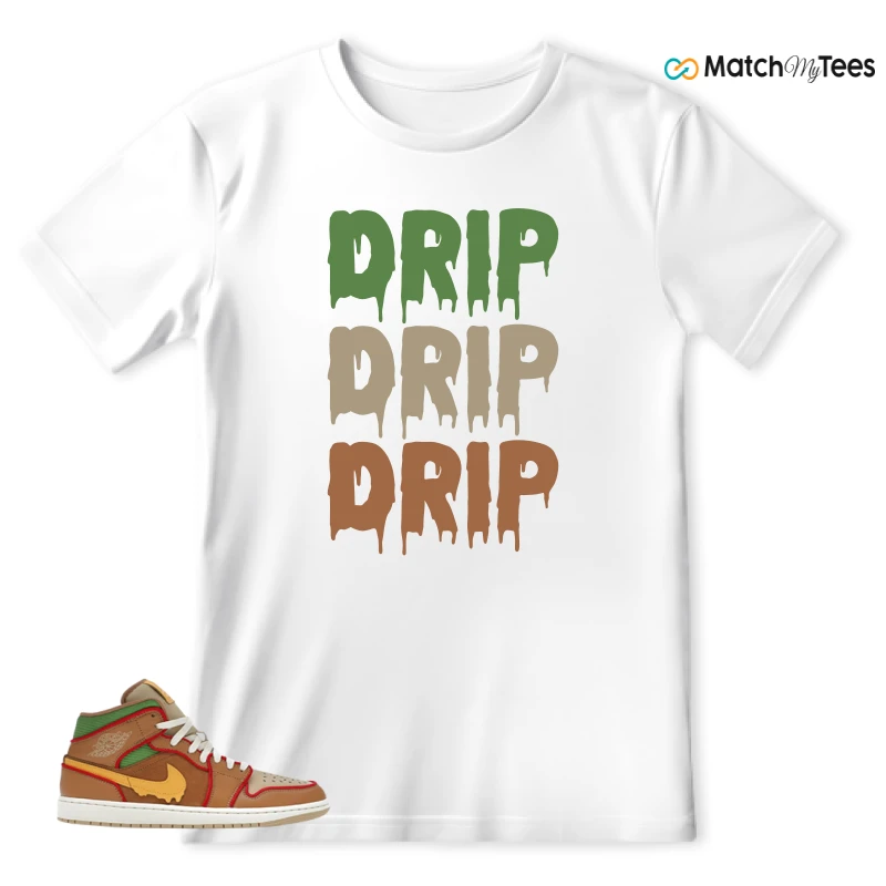 NIKE AIR JORDAN 1 MID SE CHEESEBURGER SNEAKER Matching Tees t-shirt