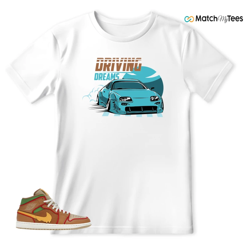 NIKE AIR JORDAN 1 MID SE CHEESEBURGER SNEAKER Matching Tees t-shirt