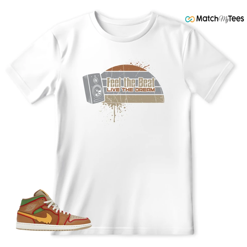 NIKE AIR JORDAN 1 MID SE CHEESEBURGER SNEAKER Matching Tees t-shirt