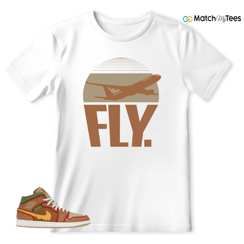 NIKE AIR JORDAN 1 MID SE CHEESEBURGER SNEAKER Matching Tees t-shirt