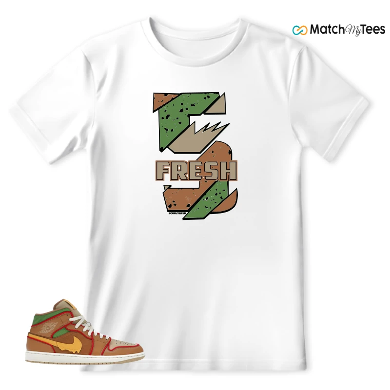 NIKE AIR JORDAN 1 MID SE CHEESEBURGER SNEAKER Matching Tees t-shirt