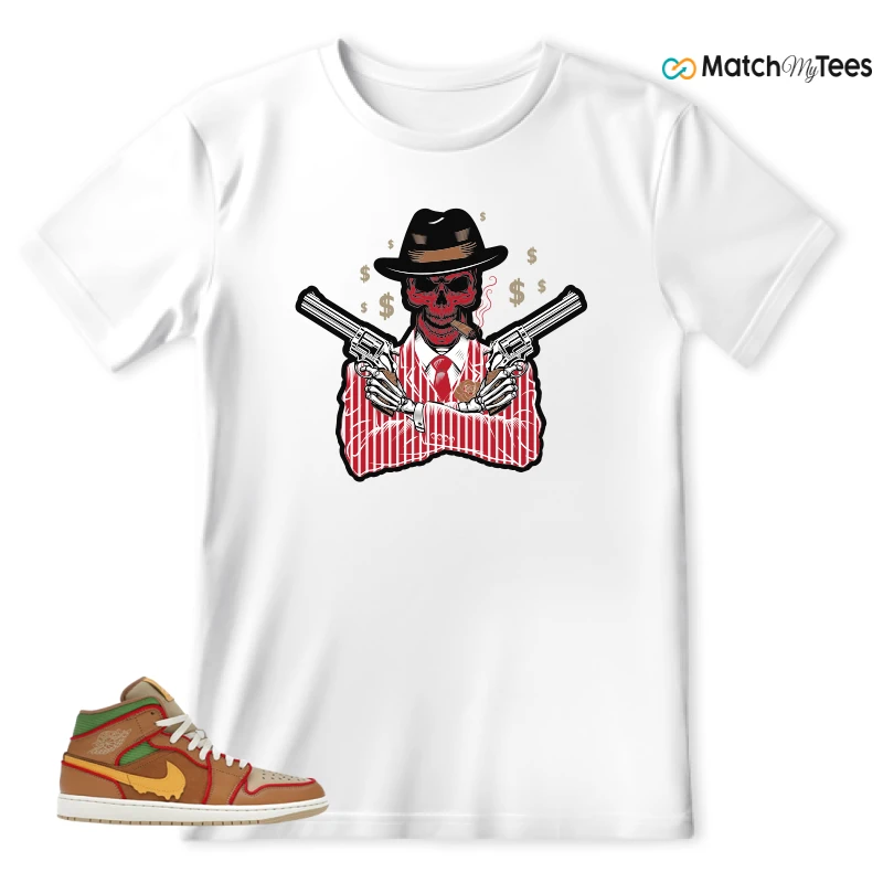 NIKE AIR JORDAN 1 MID SE CHEESEBURGER SNEAKER Matching Tees t-shirt