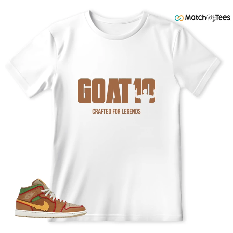 NIKE AIR JORDAN 1 MID SE CHEESEBURGER SNEAKER/FLAX/SESAME/COCONUT MILK/UNIVERSITY GOLD matching T-shirt