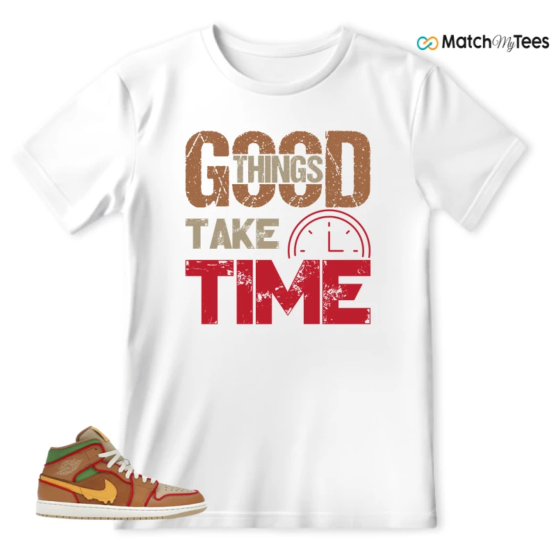 NIKE AIR JORDAN 1 MID SE CHEESEBURGER SNEAKER Matching Tees t-shirt