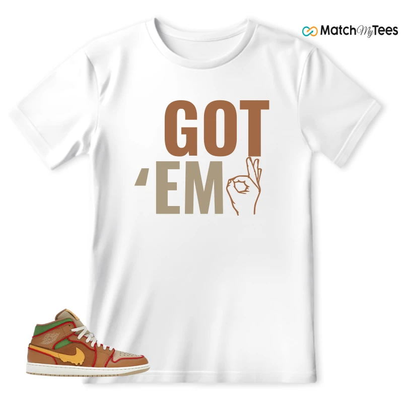 NIKE AIR JORDAN 1 MID SE CHEESEBURGER SNEAKER Matching Tees t-shirt